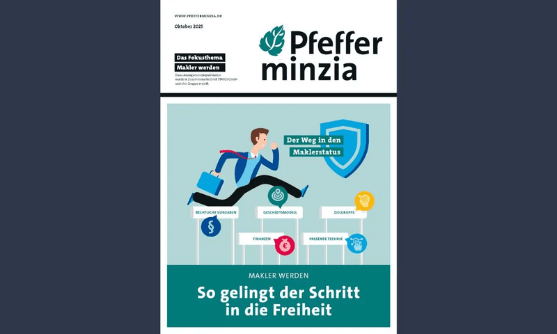 Vorschau des Pfefferminzia-eMagazins „Makler werden“