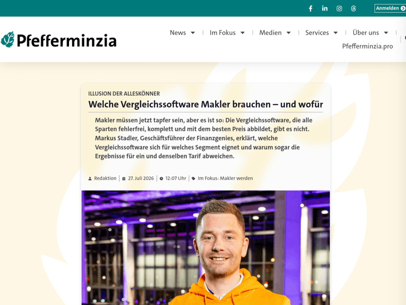 Vorschau des Pfefferminzia-Artikels zur Vergleichssoftware für Makler